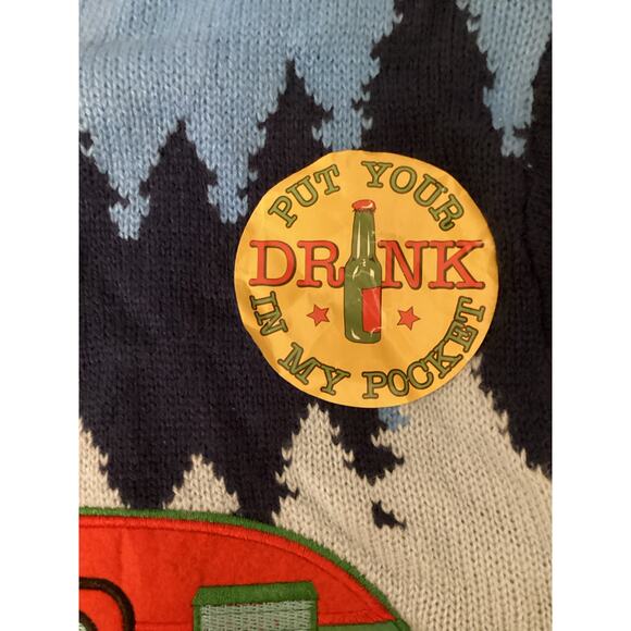 Blizzard Bay Reindeer Camper Drink Holder Christmas Sweater Size Medium - Picture 3 of 4